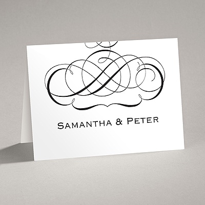 Elegant Monogram - Thank You Card and Envelope