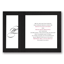 Elegant Monogram - Black - Layered Invitation