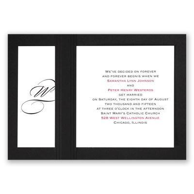 Elegant Monogram - Black - Layered Invitation