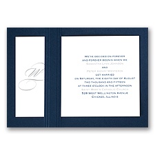 Elegant Monogram - Navy - Layered Invitation
