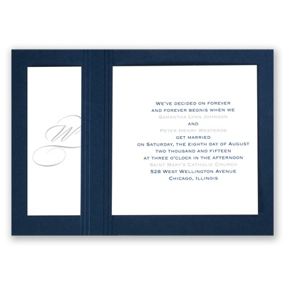 Elegant Monogram - Navy - Layered Invitation