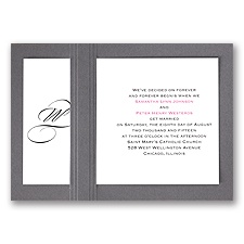 Elegant Monogram - Pewter - Layered Invitation