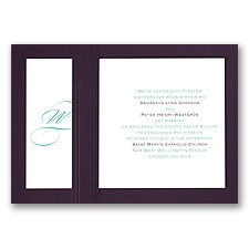 Elegant Monogram - Eggplant - Layered Invitation