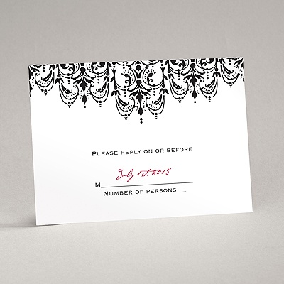 Chandelier Damask - Response Card and Envelope