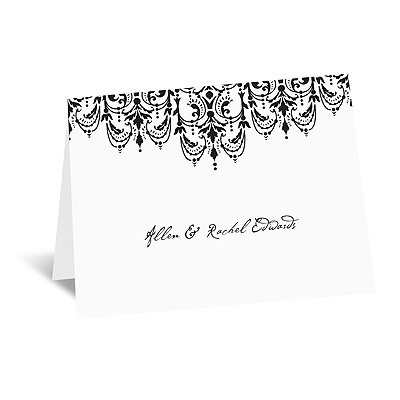 Chandelier Damask - Thank You Note and Envelope