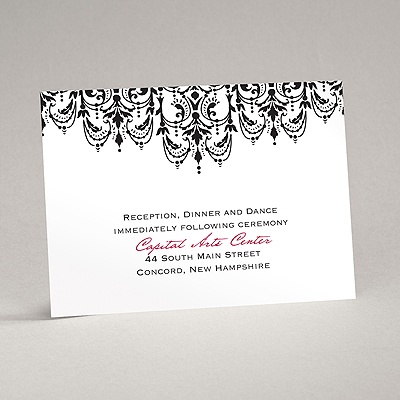 Chandelier Damask - Reception Card