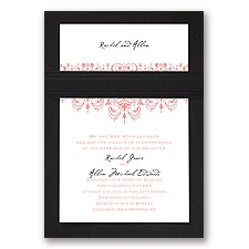 Chandelier Damask - Black - Layered Invitation