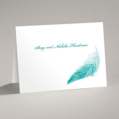Delicate Feather - Thank You Card and Envelope