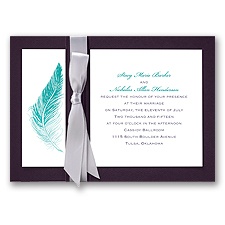 Delicate Feather - Layered Invitation