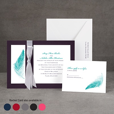 Delicate Feather - Layered Invitation