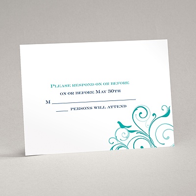 Swirling Love Birds - Response Card and Envelope