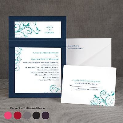 Swirling Love Birds - Layered Invitation