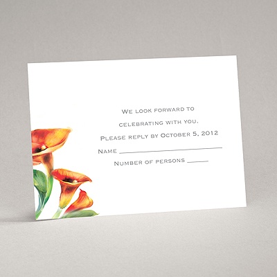 Colorful Calla Lily - Deep Orange - Response Card and Envelope