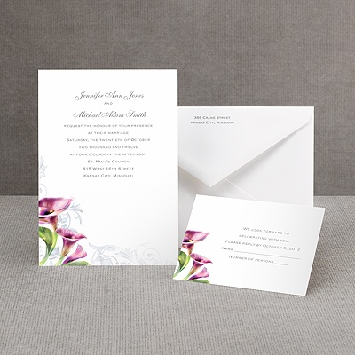 Colorful Calla Lily - Grapevine - Invitation