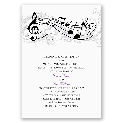 Wedding Music Theme on Home    Wedding Invitations    Black And White Wedding Invitations
