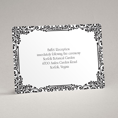 Vintage Filigree - Black - Reception Card