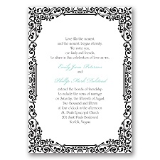Vintage Filigree - Black - Invitation