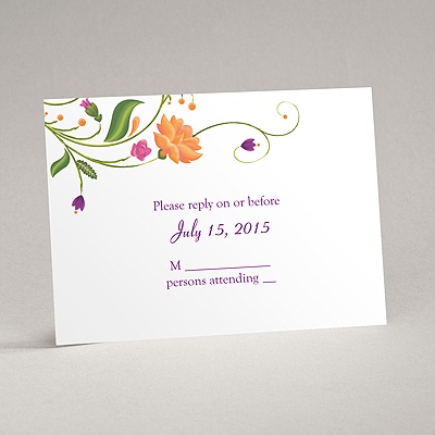 Fresh Floral Monogram - Response Card and Envelope
