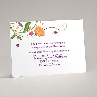 Fresh Floral Monogram - Reception Card