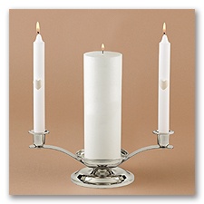 Unity Candle, Heart Tapers and Stand