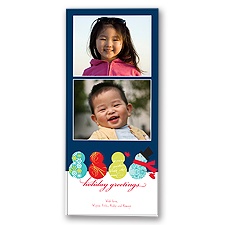 Snowman Family - Photo Holiday Card Tea Length
