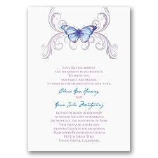 Delicate Butterfly - Blue Invitation