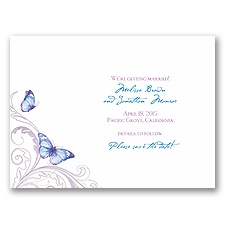 Delicate Butterfly - Blue Save the Date Card