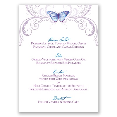 Delicate Butterfly - Mosaic - Menu Card