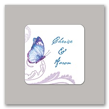 Delicate Butterfly - Blue Envelope Seal