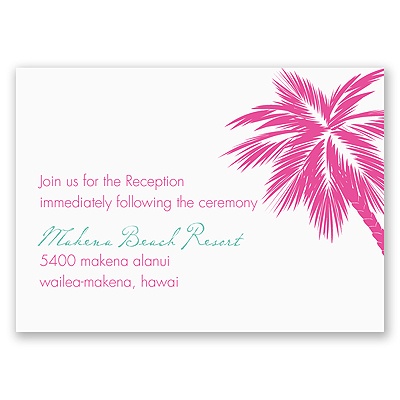 Tropical Palms - Fuchsia Reception Card