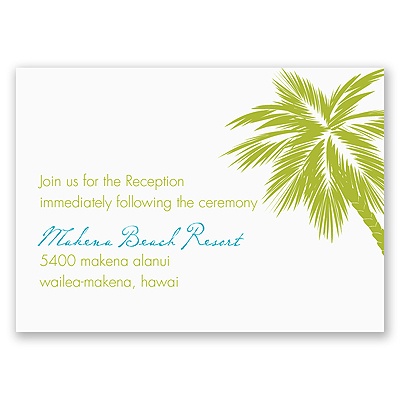 Tropical Palms - Green Reception Card