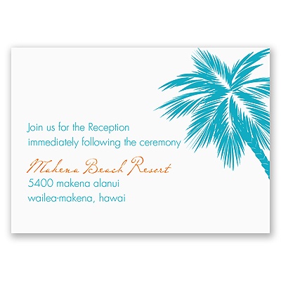 Tropical Palms - Turquoise Reception Card