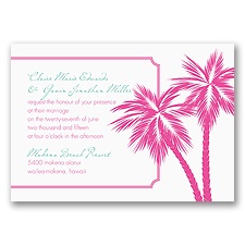 Tropical Palms - Fuchsia Invitation