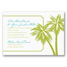 Tropical Palms - Green Invitation