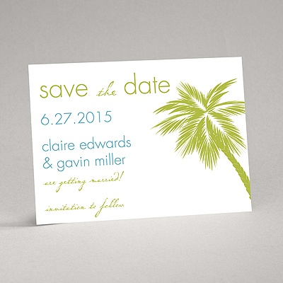 Tropical Palms - Green Save the Date
