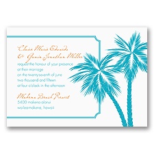 Tropical Palms - Turquoise Invitation