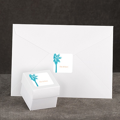 Tropical Palms - Turquoise - Seal