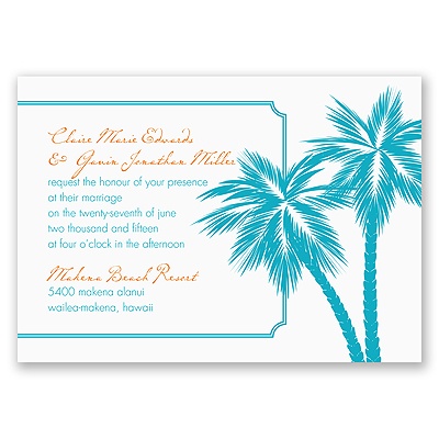Tropical Palms - Turquoise Invitation