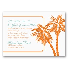 Tropical Palms - Orange Invitation