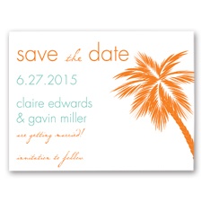 Tropical Palms - Orange Save the Date