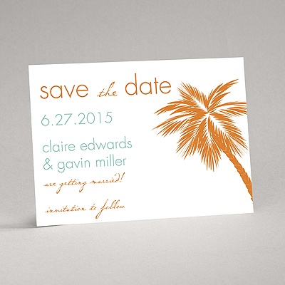 Tropical Palms - Orange Save the Date