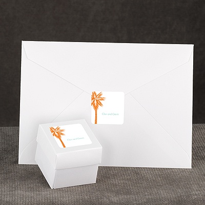 Tropical Palms - Orange - Seal