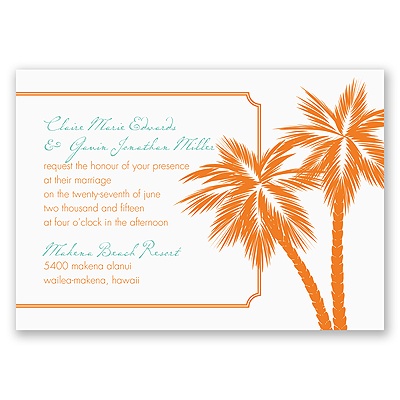 Tropical Palms - Orange Invitation