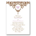 Damask Monogram - Brown - Invitation