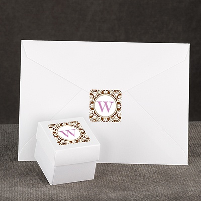 Damask Monogram - Brown - Seal