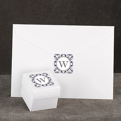 Damask Monogram - Raisin Purple - Seal