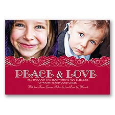 Peace and Love - Photo Holiday Card Classic