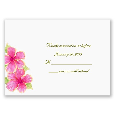 Tropical Hibiscus - Response Card and Envelope