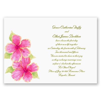 Tropical Hibiscus - Invitation