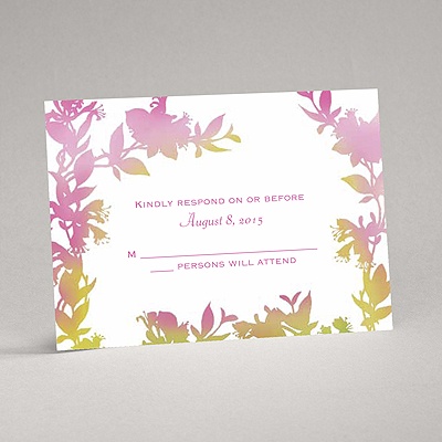 Watercolor Shades - Fuchsia - Response Card and Envelope